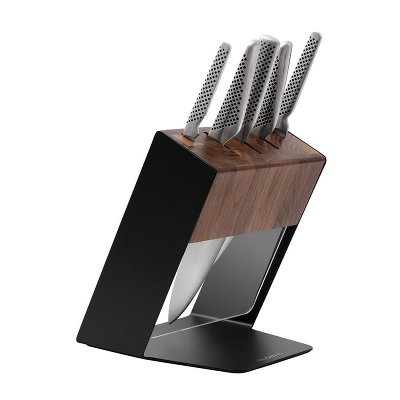 Global Katana 6Pc Knife Block - Walnut 79587