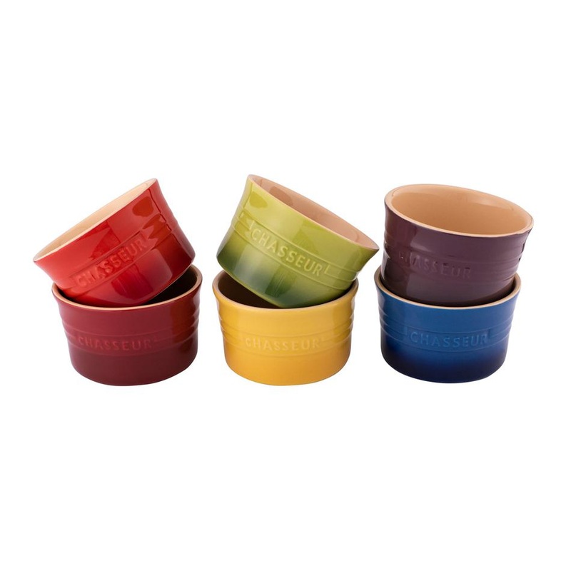 Macaron Vivid 6-Piece Ramekin Set (Bordeaux / Red / Yellow / Apple / Blue / Plum)