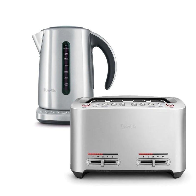 Breville the Smart 4 Slice Toaster and Kettle Set - Stainless