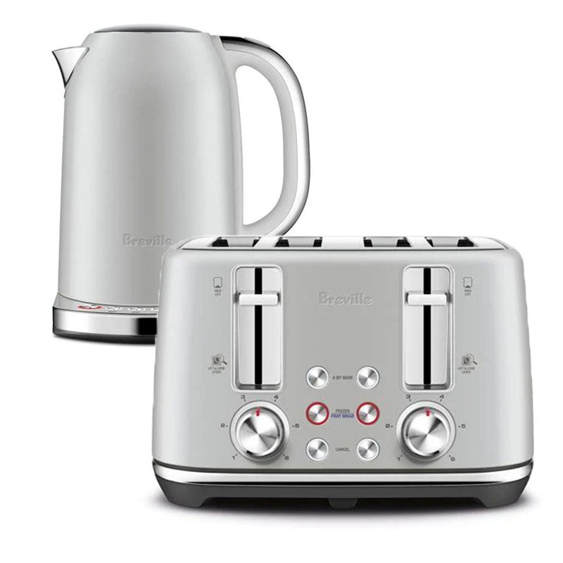 Breville the ToastSet 4 Slice Toaster and Tempset Kettle Set - Matte Grey