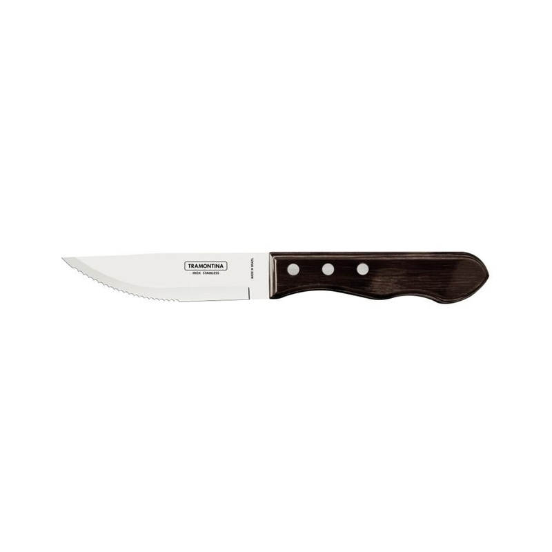 Churrasco Steak Knife Jumbo Point Brown 4 Piece Set 12cm