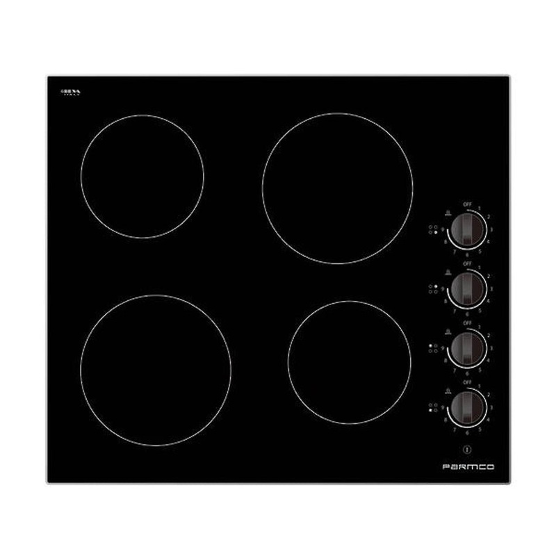 Parmco 600mm Ceramic Aluminium Frame, 4 Element Cooktop   I  Series 1
