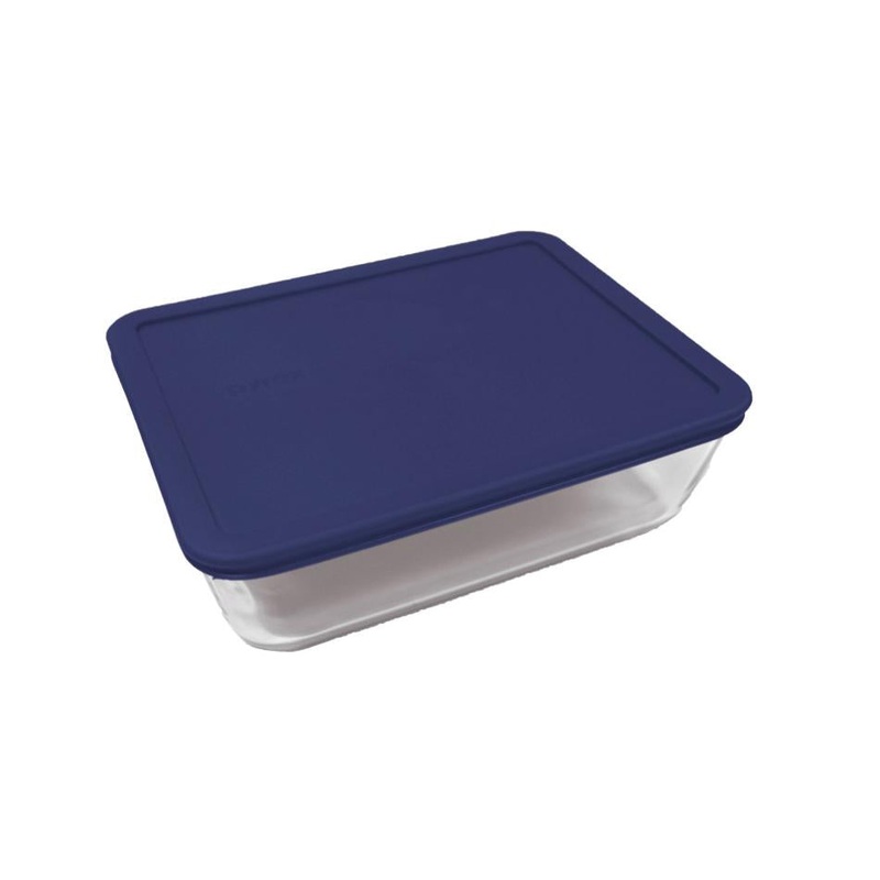 Pyrex Simply Store 11 Cup Rectangle Container with Blue Lid 6017400