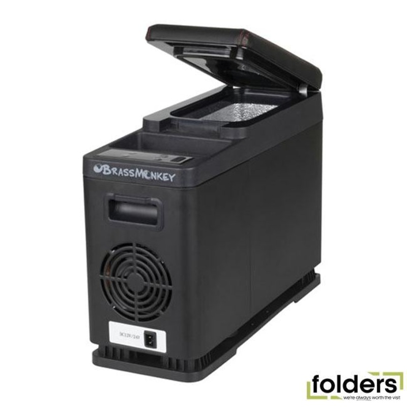8l brass monkey portable fridge / freezer with qi wireless charger
