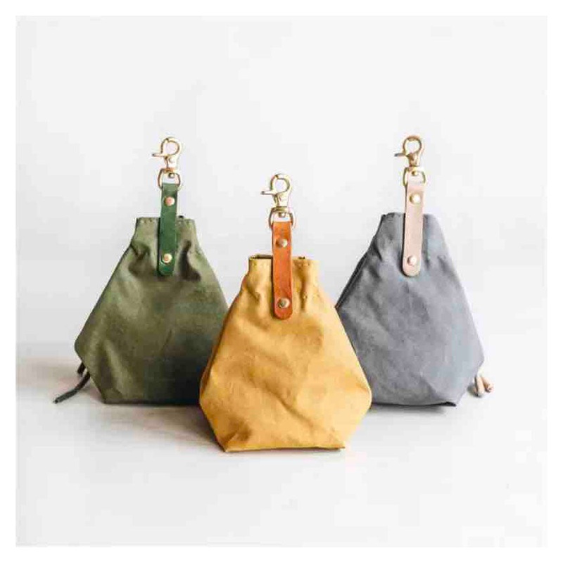 Portable Canvas Dog Treat Pouch with Waist Clip