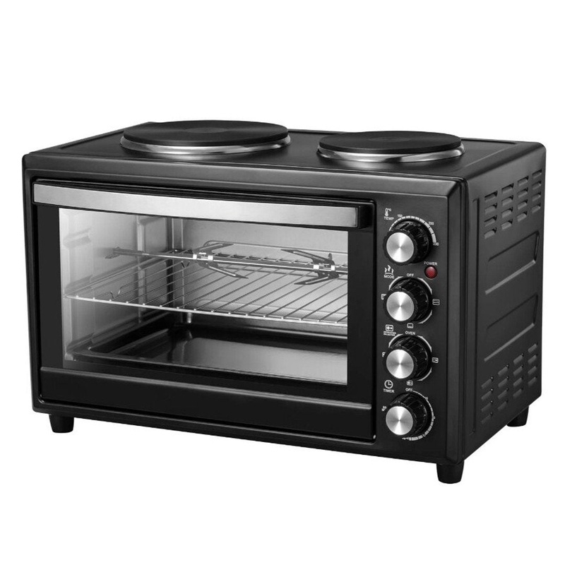 Sheffield 3L Mini Oven with Hotplates-Matt Black