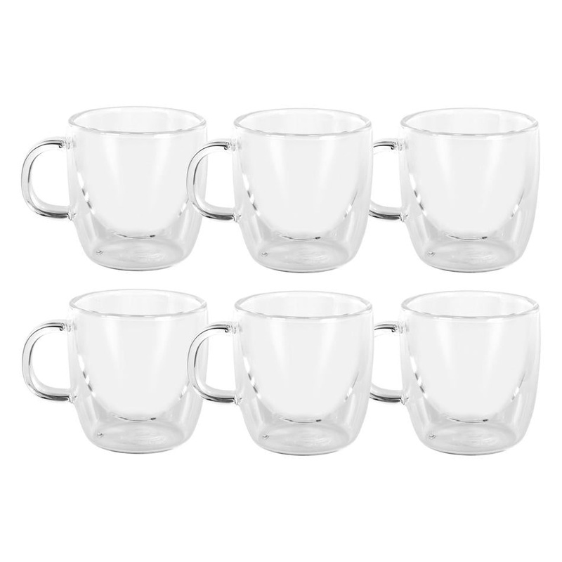 Avanti Caffe Manico Double Wall Glasses Set Of 6 - 250Ml 15413