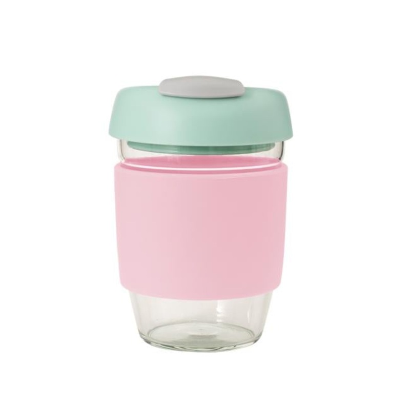 Avanti Glass GoCup 355ml Pink/Mint/Grey