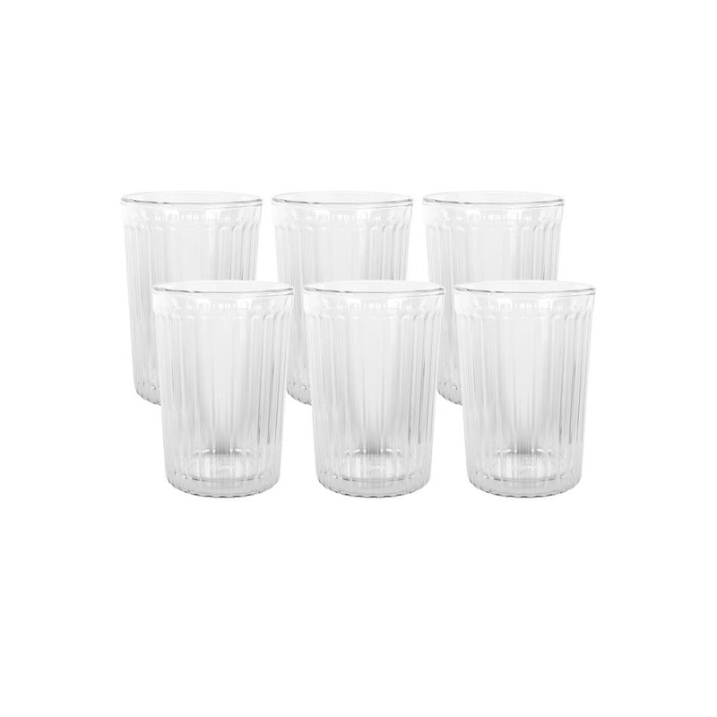 Avanti Rigato Double Wall Glasses Set Of 6 - 250Ml 15423