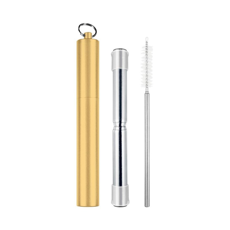 Avanti Telescopic Travel Straw With Silicone Tips - Champagne 14909