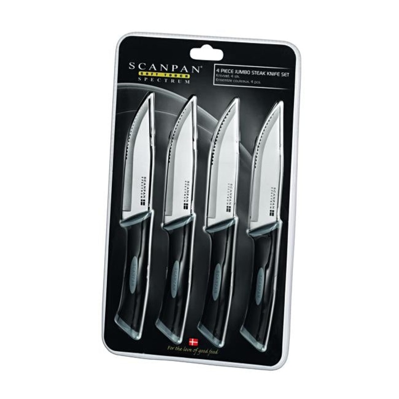 Scanpan Spectrum 4pc Jumbo Steak Knife Set Black