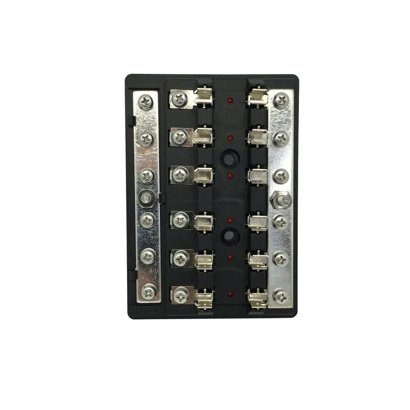 6-Way 3AG Fuse Block with Blown Indicators