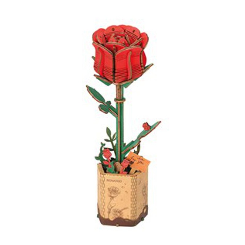 Electus Wooden DIY Red Rose Craft Rokr KJ9028
