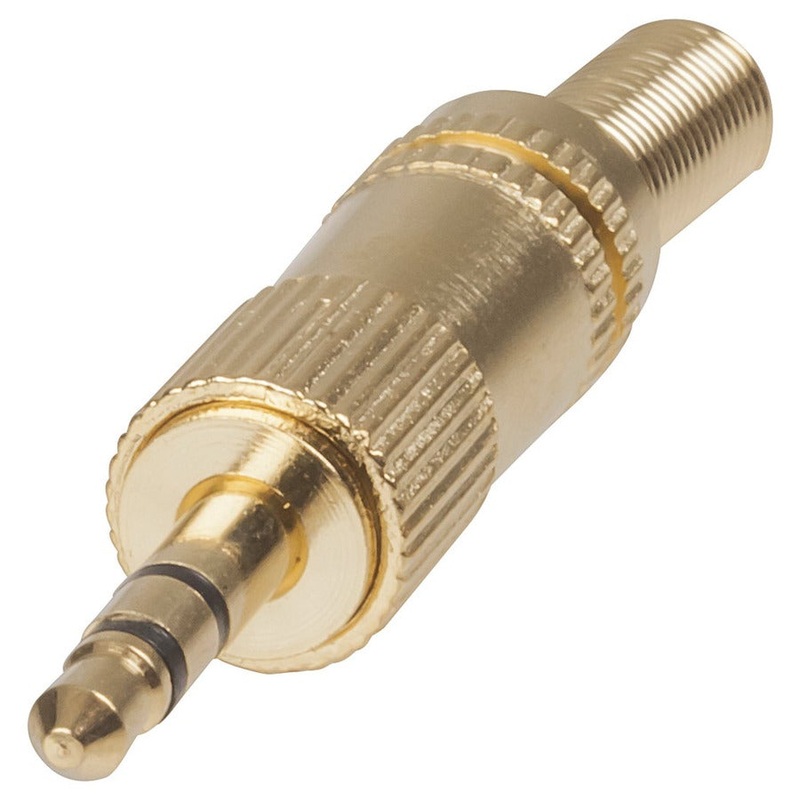 3.5mm Gold Stereo Plug WITH SPRING