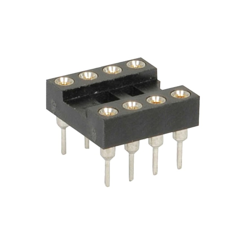 8 Pin Gold Insert Machined Pin IC Socket