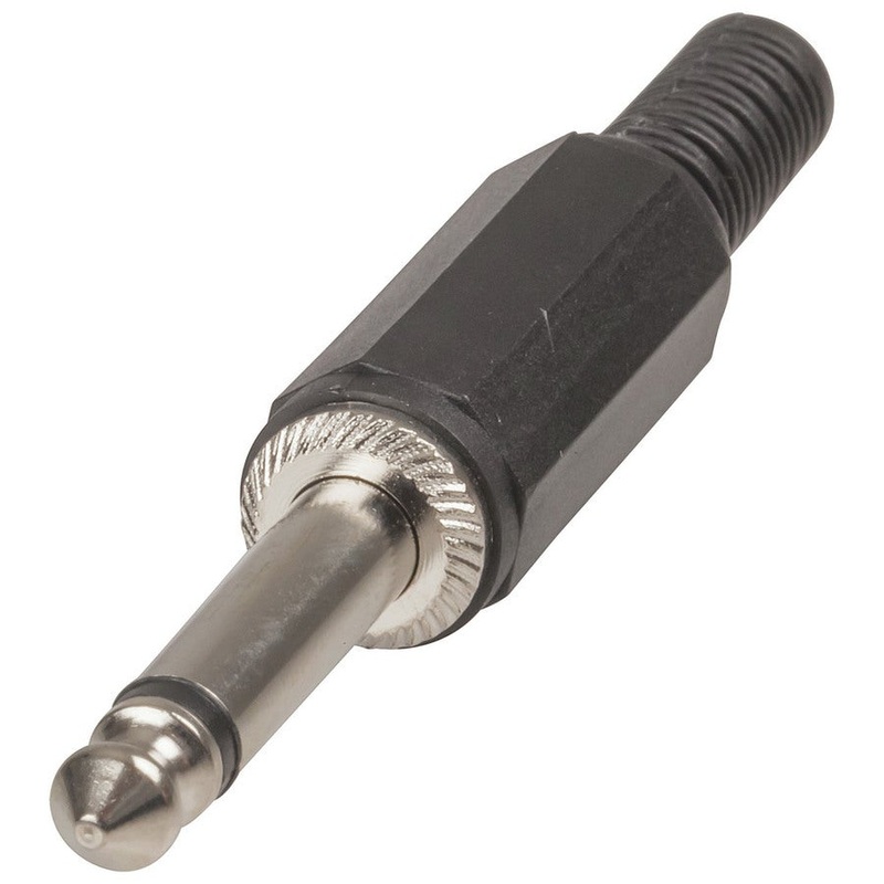 Black 6.5mm Mono PHONO Line Plug