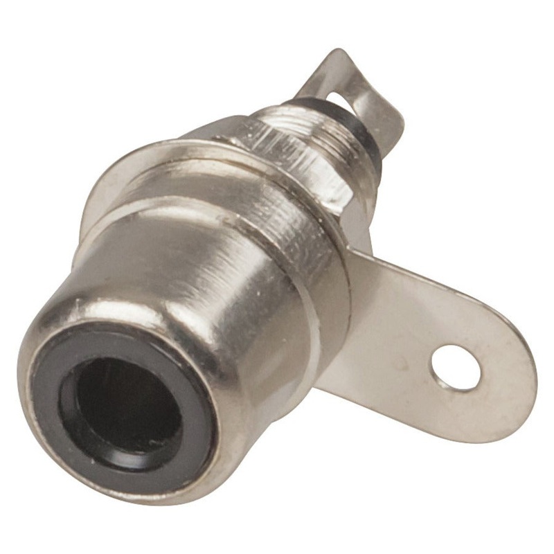 Black RCA METAL Chassis Socket