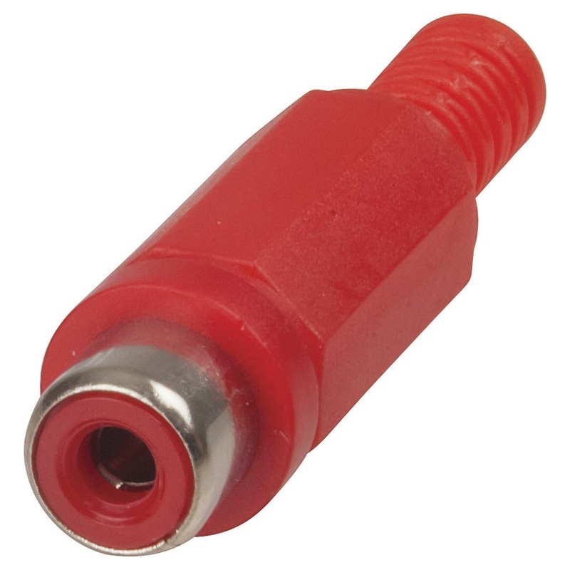 Red - PLASTIC Line Socket RCA