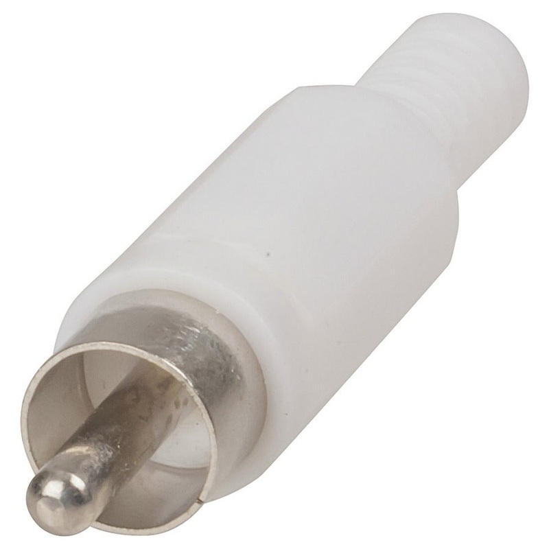 White RCA Plug - PLASTIC