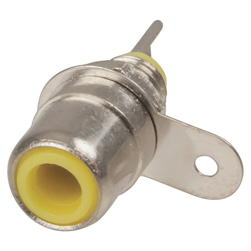 Yellow RCA METAL Chassis Socket