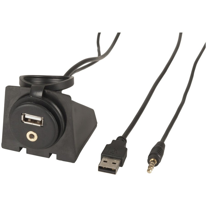 3.5mm AUX & USB Extension Cable with Mount