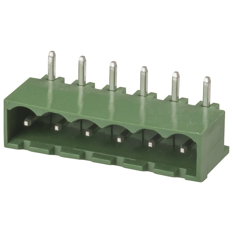 6 Pole PC Mount Pluggable Header - 5.08mm - Horizontal