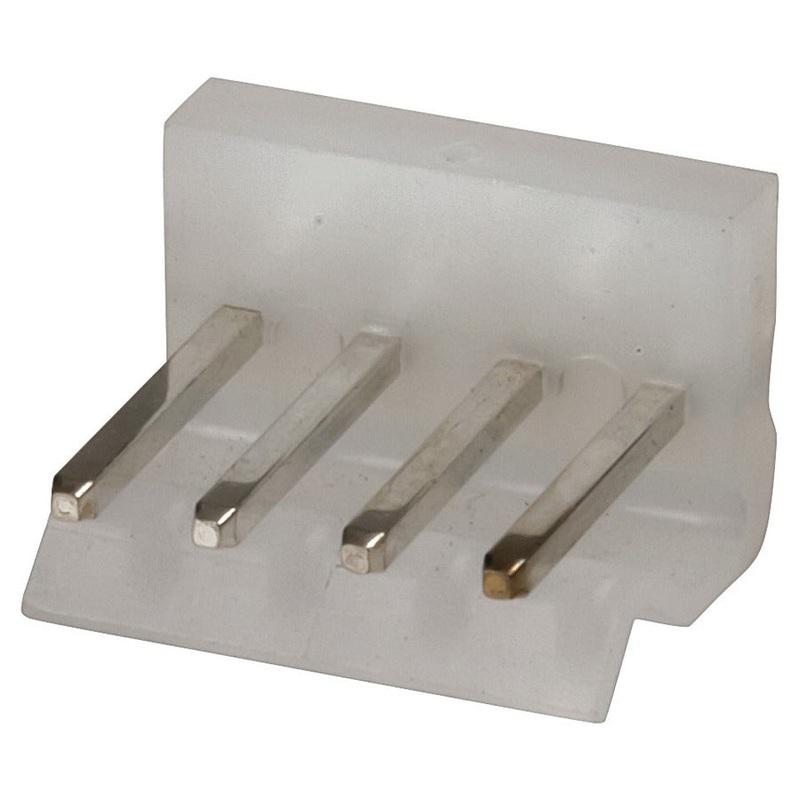 4 Pin 0.156 Straight Locking Header with Crimp Pins - 3.96 pitch