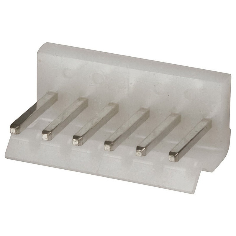 6 Pin 0.156 Straight Locking Header with Crimp Pins - 3.96 pitch