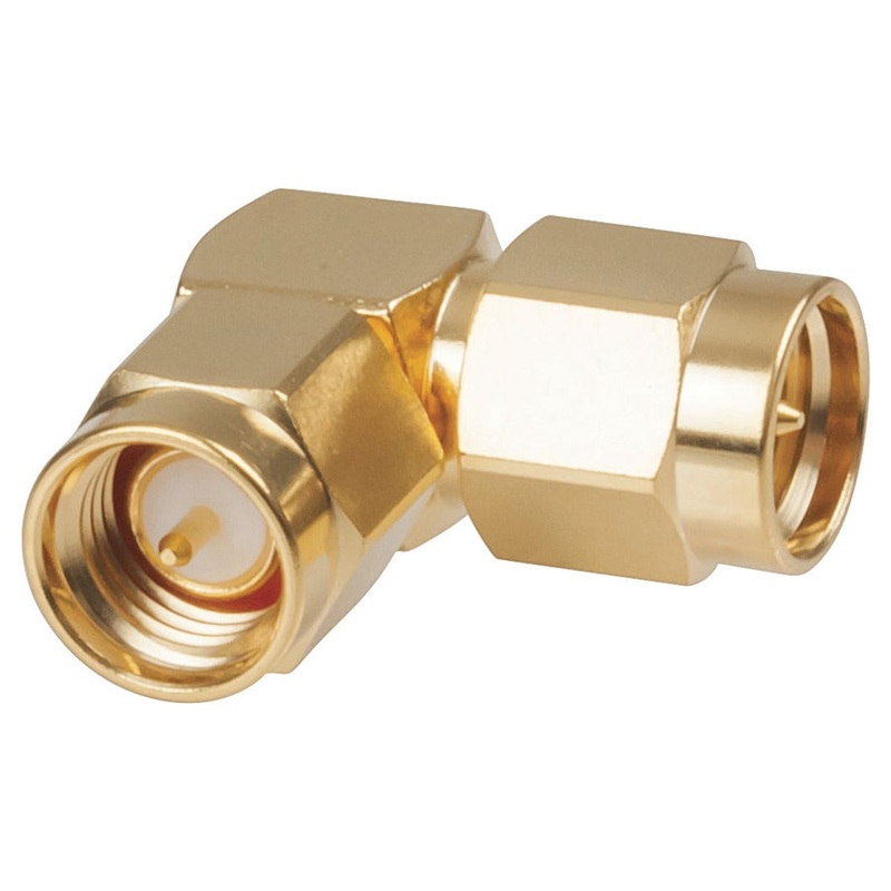 Right Angle SMA Plug to SMA Plug Adaptor