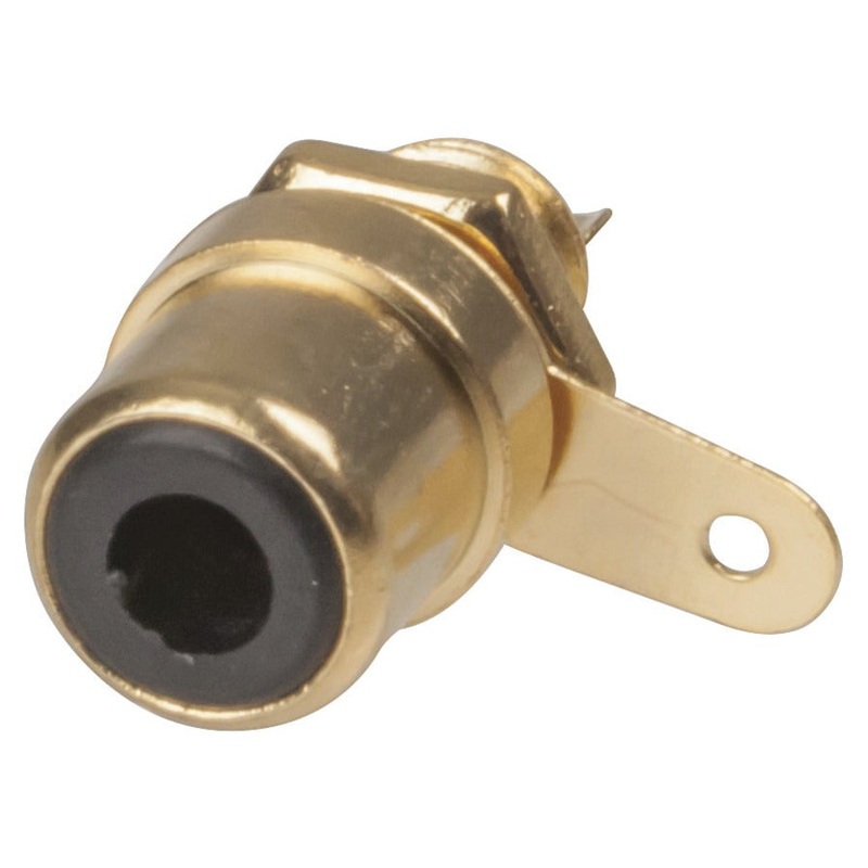 Black Gold Plated RCA Chassis Socket