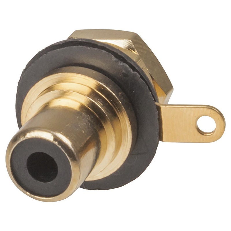 Gold RCA Socket - Black
