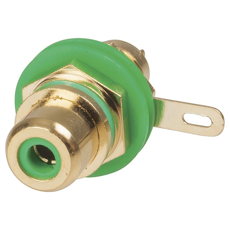Gold RCA Socket - Green