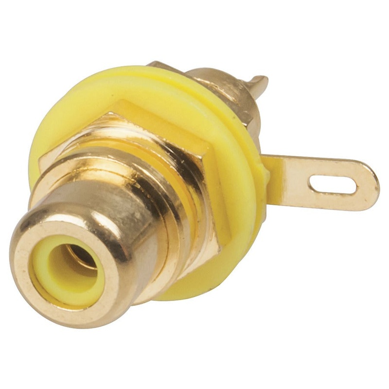 Gold RCA Socket - Yellow