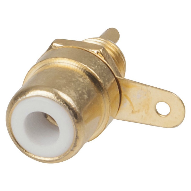 White Gold-Plated RCA Chassis Socket
