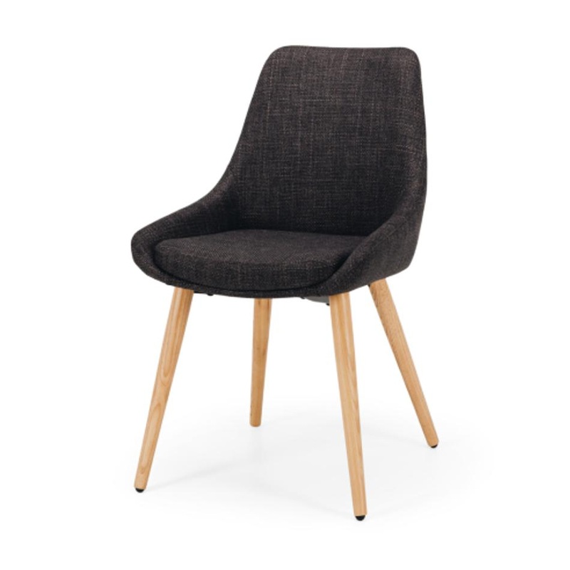 Furniture By Design Bari Dining Chair Dark Grey (Oak Leg) PLBARFDGRE