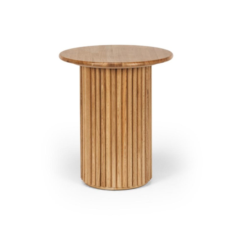 Furniture By Design Rho Side Table 50rd (Natural Oak) BRMOONLAM50O