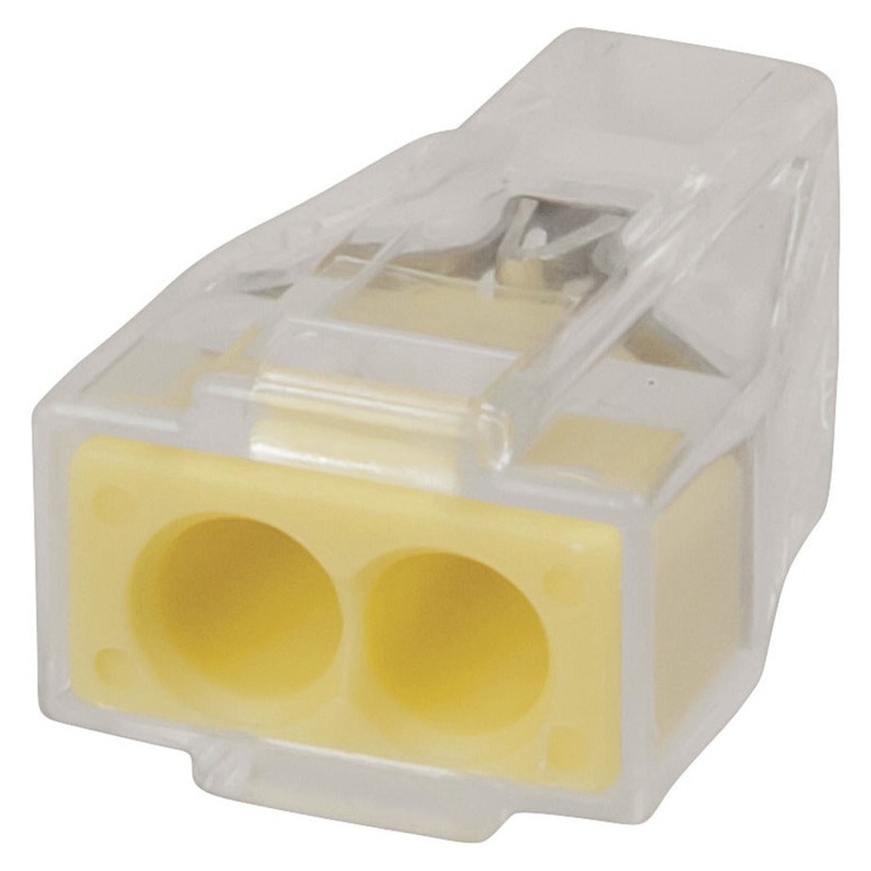 2 Way Yellow WAGO PUSH WIRE Connector