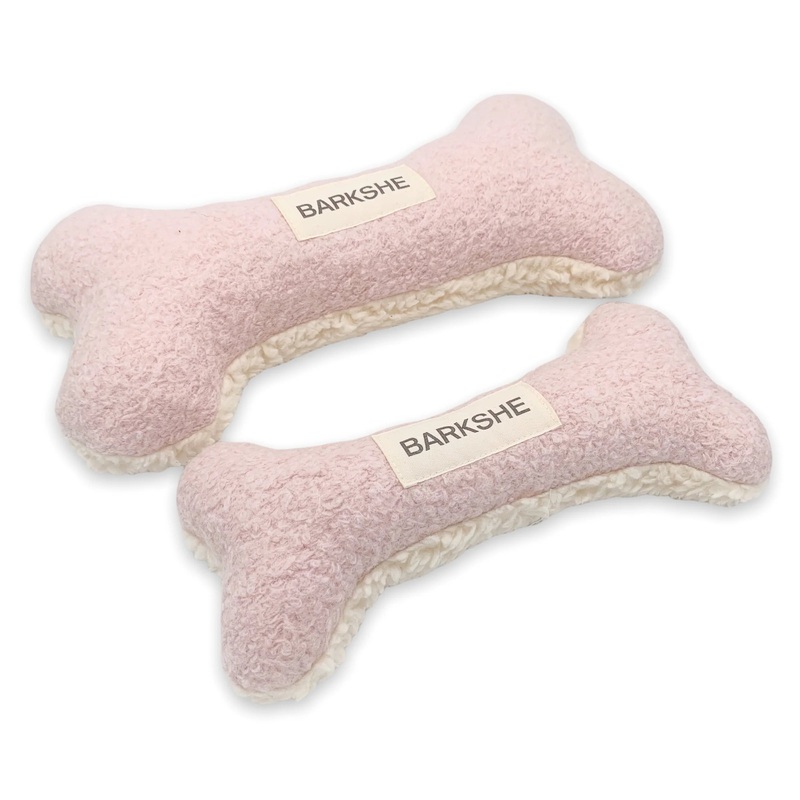 Large Squeaky Bone Toy -  Light Pink