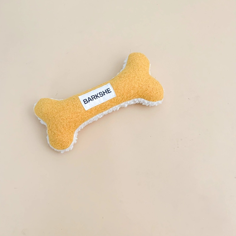 Large Squeaky Bone Toy - Marigold
