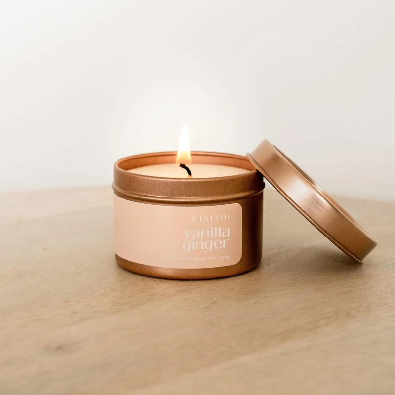 Misiyo Candle - 4oz Tin - Vanilla + Ginger