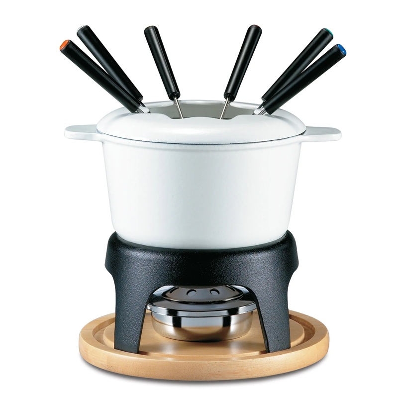 Sierra Cast Iron Fondue Set in White