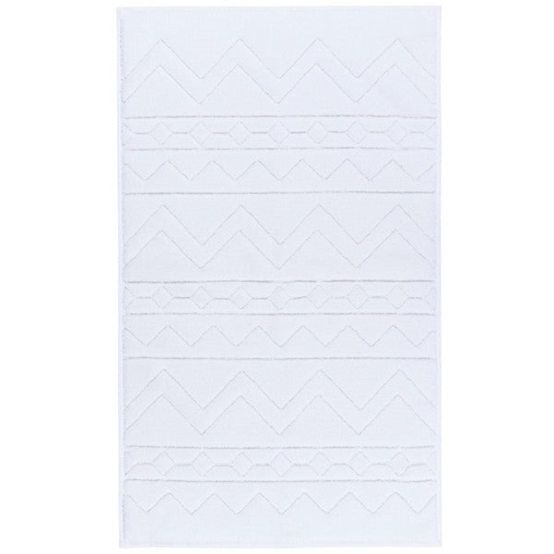White Jacquard Bathmat