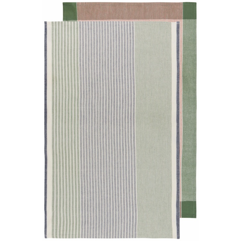Array Stripe Tea Towel Set - Jade
