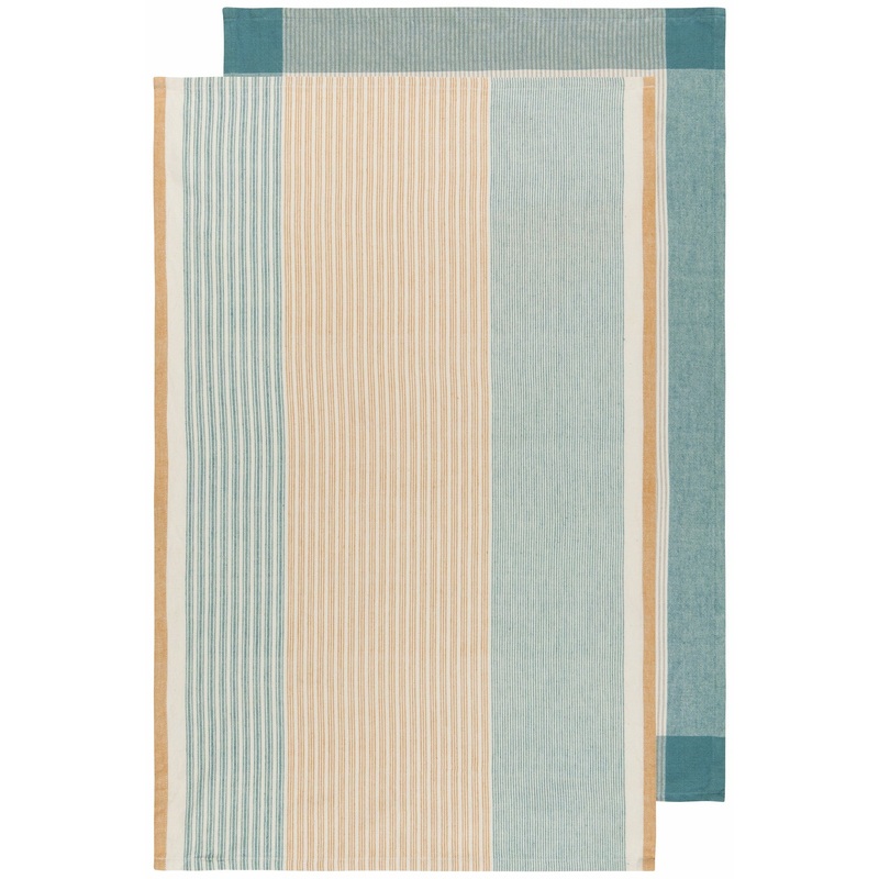 Array Stripe Tea Towel Set - Lagoon