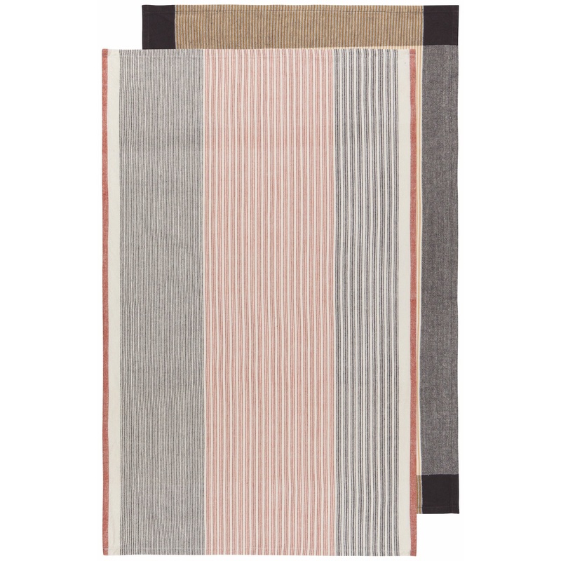 Array Stripe Tea Towel Set - Shadow