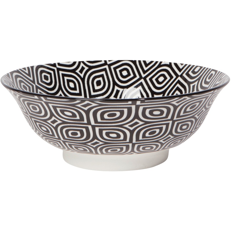 Large Bowl - Black Geo