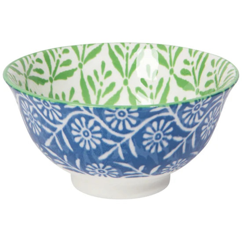 Mini Stamped Bowl - Green Leaf