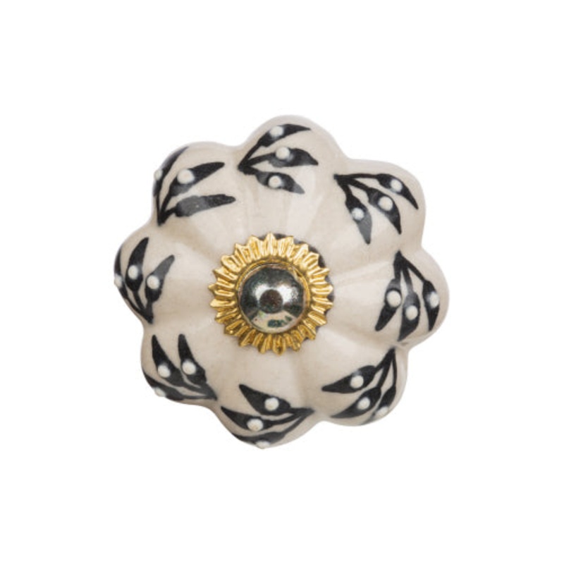 Black & White Painted Knob
