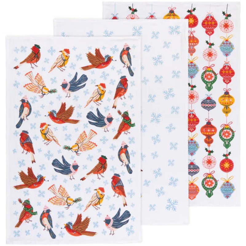 Floursack Tea Towel Set - Season's Tweetings