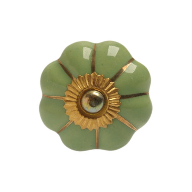 Light Green with Gold Knob